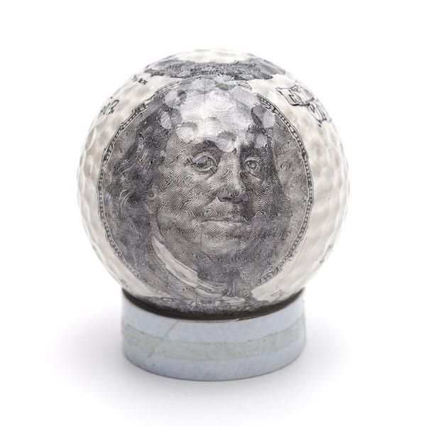 Benjamin Franklin Golf Ball - Showcasing the need to plan on the driving range